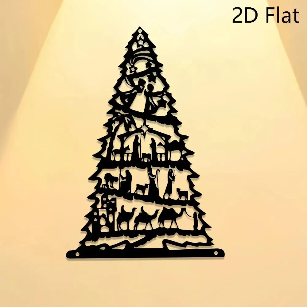 Lightweight Boho Nativity Iron Hanging Ornament Vintage Holiday Art for Home Fireplace Festive Decoration