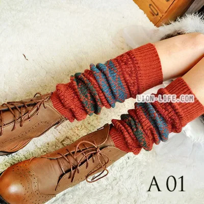 ABC123 التمويه هوو سميكة الصوفية تدفئة الساق المرأة جوارب طويلة إلى الركب وأصفاد التمهيد موضة 2014 ربيع الفتاة gaitx ؛ 3 ، f'6,h.7;j