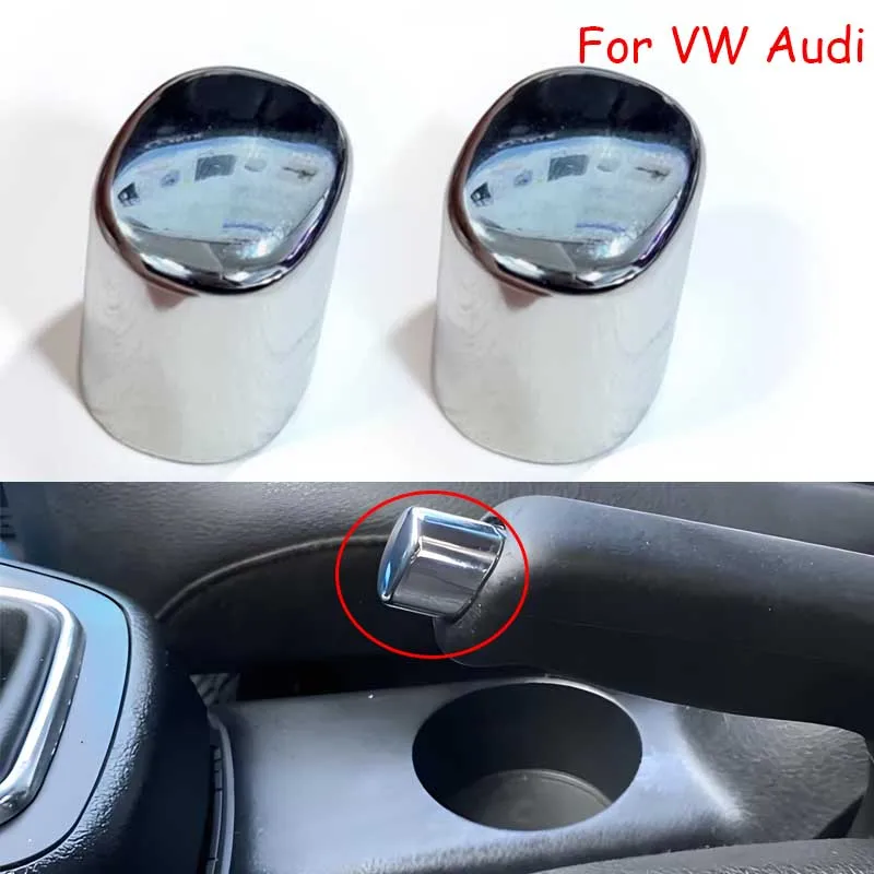 

2 х хромированные накладки на кнопку снятия фиксатора ручного тормоза - для Golf 4 GTI Bora MK4 Jetta A4 Skoda Octavia 1/2 A5 Seat Leon Audi A3