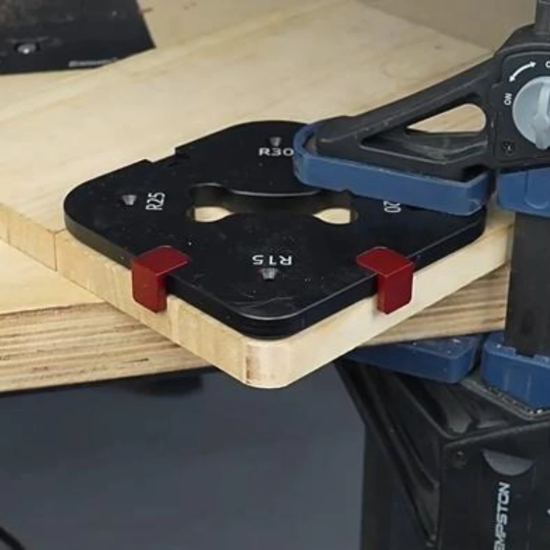 

Шаблон для обработки круглых углов при деревообработке, электрический фрезерный кондуктор, быстросменный R-образный угловой фрезерный кондуктор, направляющая для правых углов и снятия фаски, инструмент-шаблон