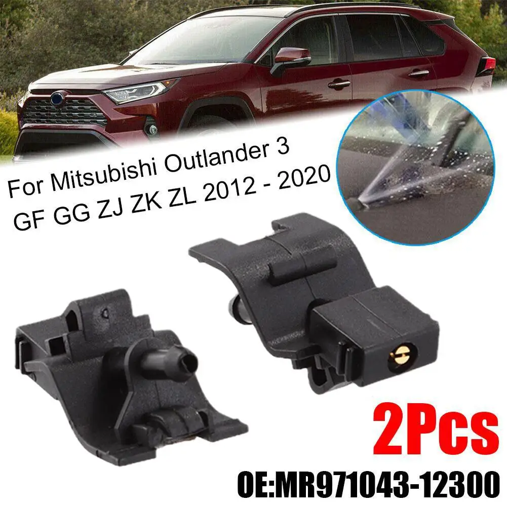 2Pcs Front Windshield Wiper Water Liquid Spray Jet Nozzle For Mitsubishi Outlander 3 GF GG ZJ ZK ZL 12-20 MR971043-12300 U2 Z9N6