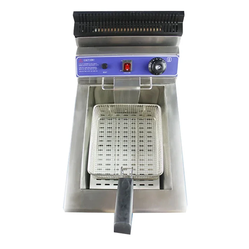 GF-181V Gas Fryer 18L Single Cylinder French Fries Fryer Desktop LPG Fryer with Oil Valve Fried Chicken Equipment