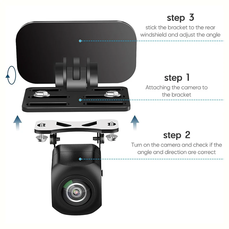 Universal Rear Camera Mounting Bracket Dash Cam Mirror Cam Backup Camera Mount Rearview Camera Holder 4Pcs-ELEC