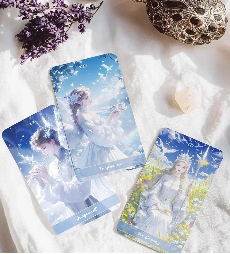 Genuine Professional Crystal Love Tarot Rider Waite Spanish English Cards Gift Divination Deck 78 Beginner Tarot Rider Waite