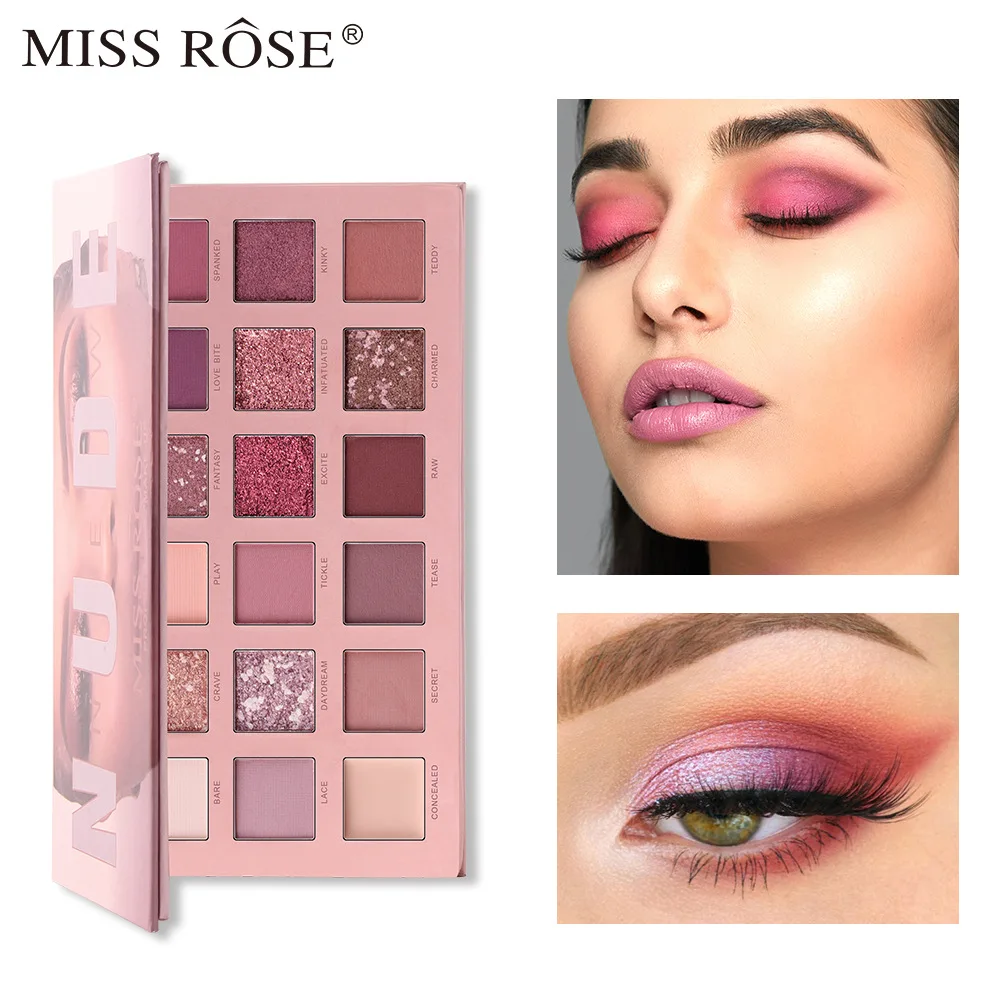 MISS ROSE 18 Color HUDA Pearlescent Matte Eye Shadow Professional Color Make-up Multicolored Eye Shadow Disc