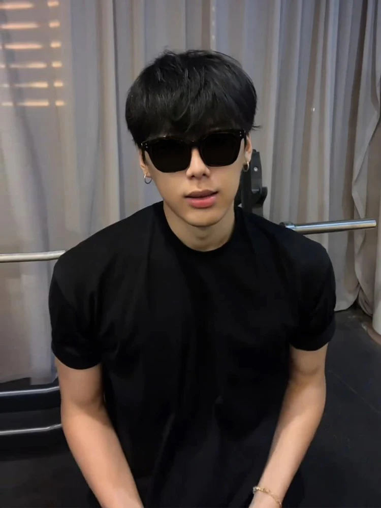 American Style Cotton T-Shirt Men's Summer Short Sleeve Black Cleanfit Base Layer Shirt Loose Fit Youthful Popular Street Style
