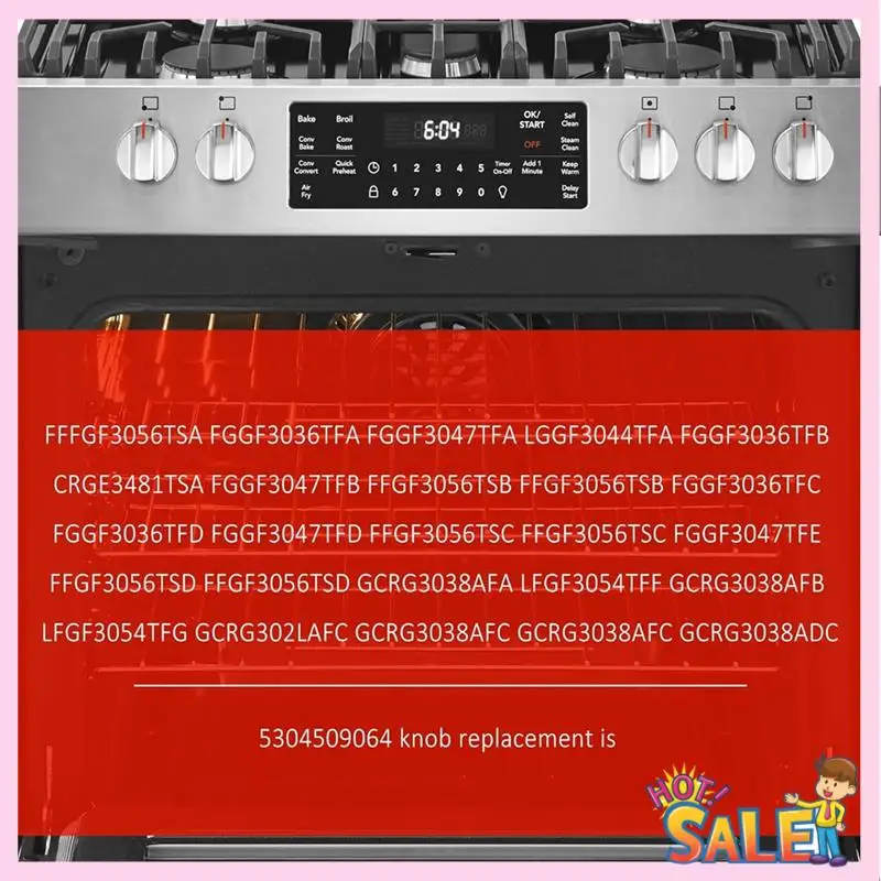 A88X 5 Pcs 5304509064 Knobs Replacement For Frigidaire-Gas Stove Knobs, 5304509929 Replace Frigidaire-Gas Range Stove Knobs