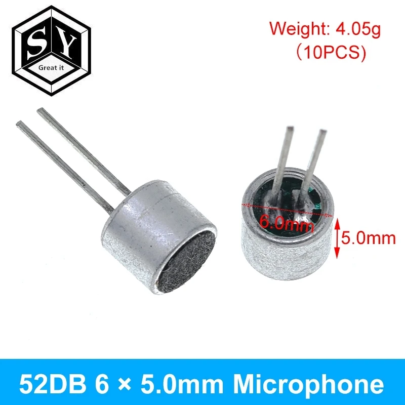 10 PCS/LOT 6x5mm 6050 Microphone Electret Microphone with 2 pin pick-up