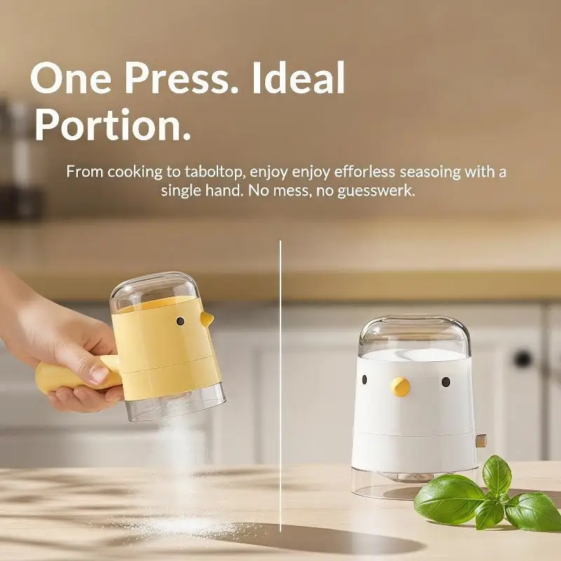 Bird-shaped Salt Bottle Cartoon Press-Type Salt Dispenser Quantitative Seasoning Bottle Dustproof Control Quantity Spice Jar