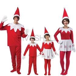 Xma Cosplay Adult Children Family Christmas Costume Kids Elf Costume Adult Elf Costume Red New Year 2023