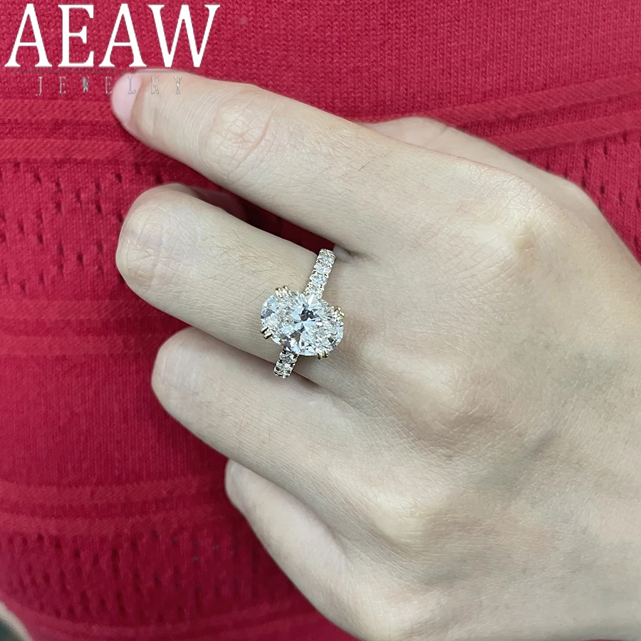 14K White Gold Oval Cut Lab Grown Diamond Engagement Ring 3 Carat DEF VS CVD HPHT Lab Diamond Engagement Ring Halo Rings IGI