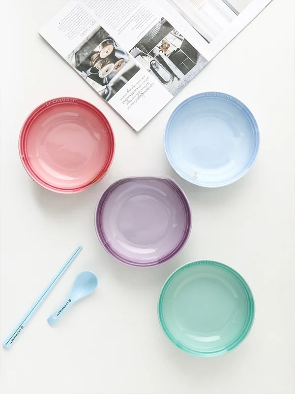 

Premium Cerc Cool Color Fruit Salad Bowl Home Use Enamel Color Oats Bowl Rice Bowl Cerc Tableware round Bowl