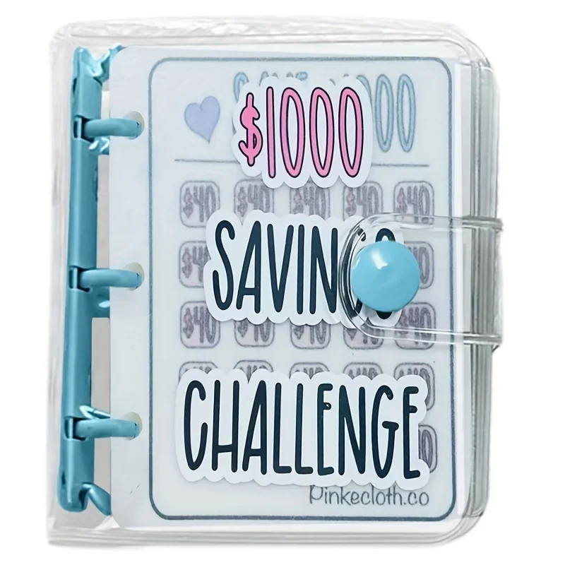Mini Binder Saving Challenge 150/300/500/1000 Dollars Saving Budget Cash Envelope Wallet Budget Binder Notebook Planner