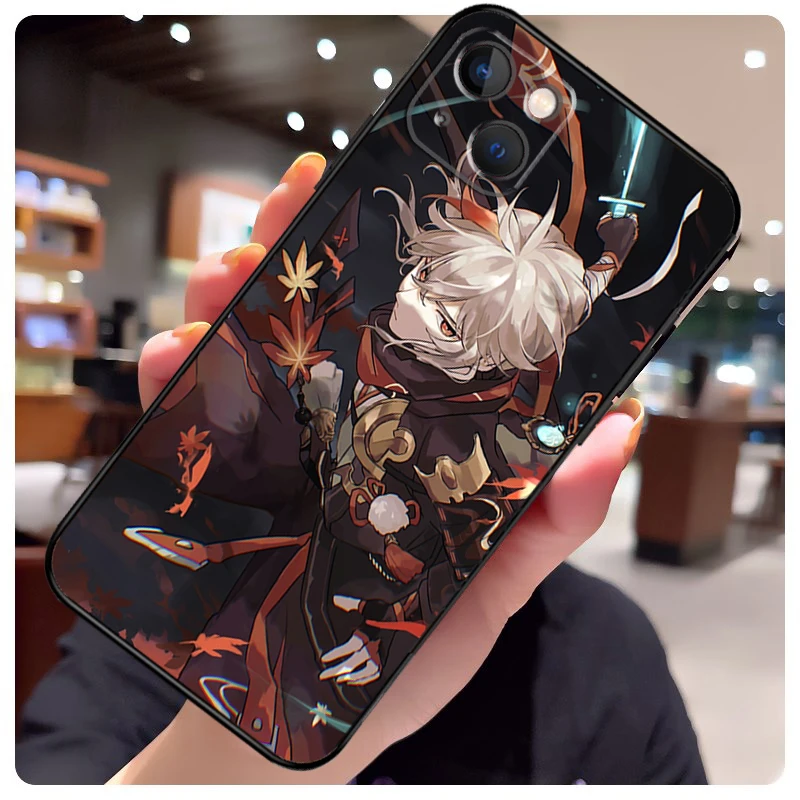 حافظة جينشين إمباكت كايديهارا كازوها لهاتف آيفون 15 برو ماكس 14 13 12 11 16 17 برو ماكس ميني 15 16 بلس 16e 17 غطاء هاتف هوائي #2