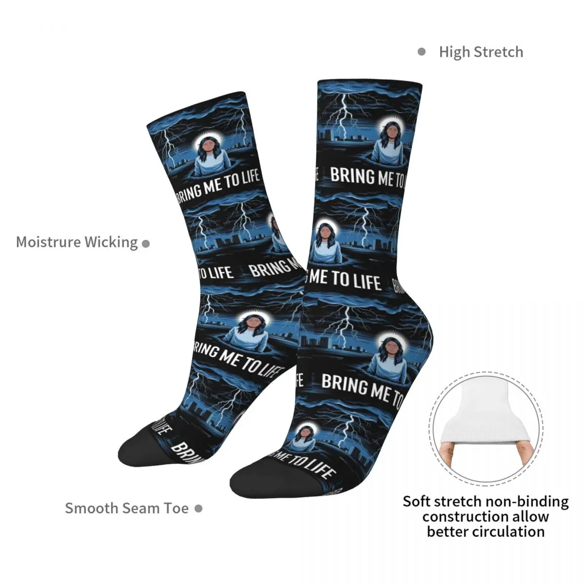 Evanescence Awakening In The Storm Socks Harajuku Stockings All Season Long Socks Accessories for Man's Woman's Christmas Gifts