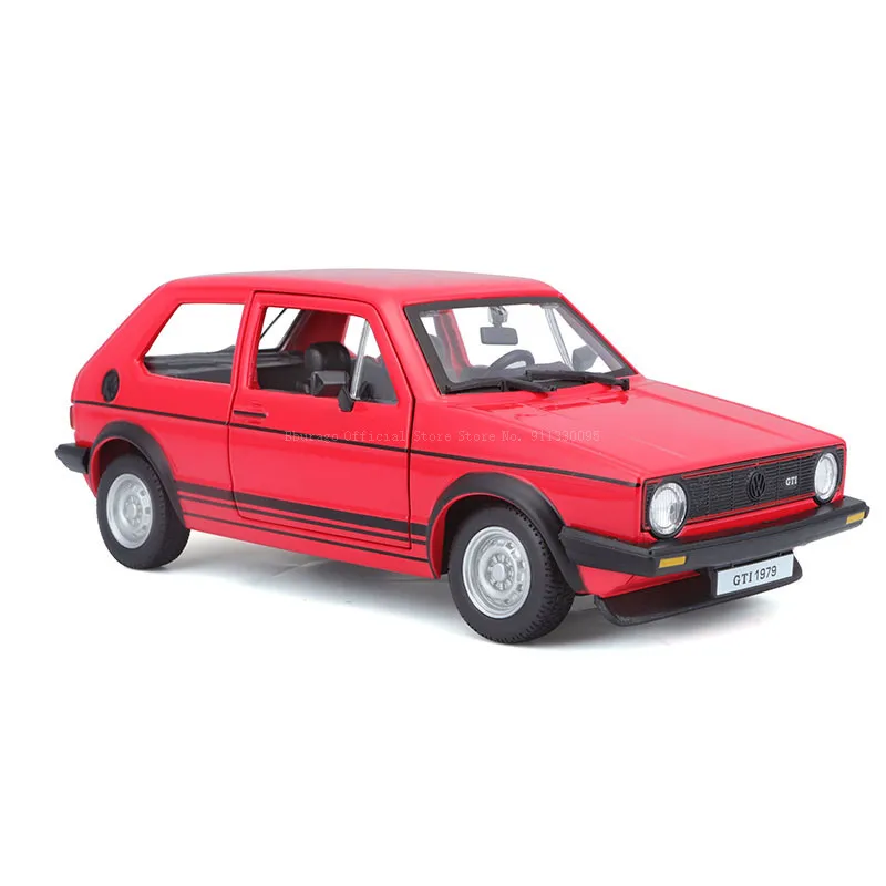 Bburago-coche de carreras de aleación, vehículo de lujo fundido a presión, escala 1:24, Volkswagen Golf MK1 GTI 1979, colección de juguetes, regalo