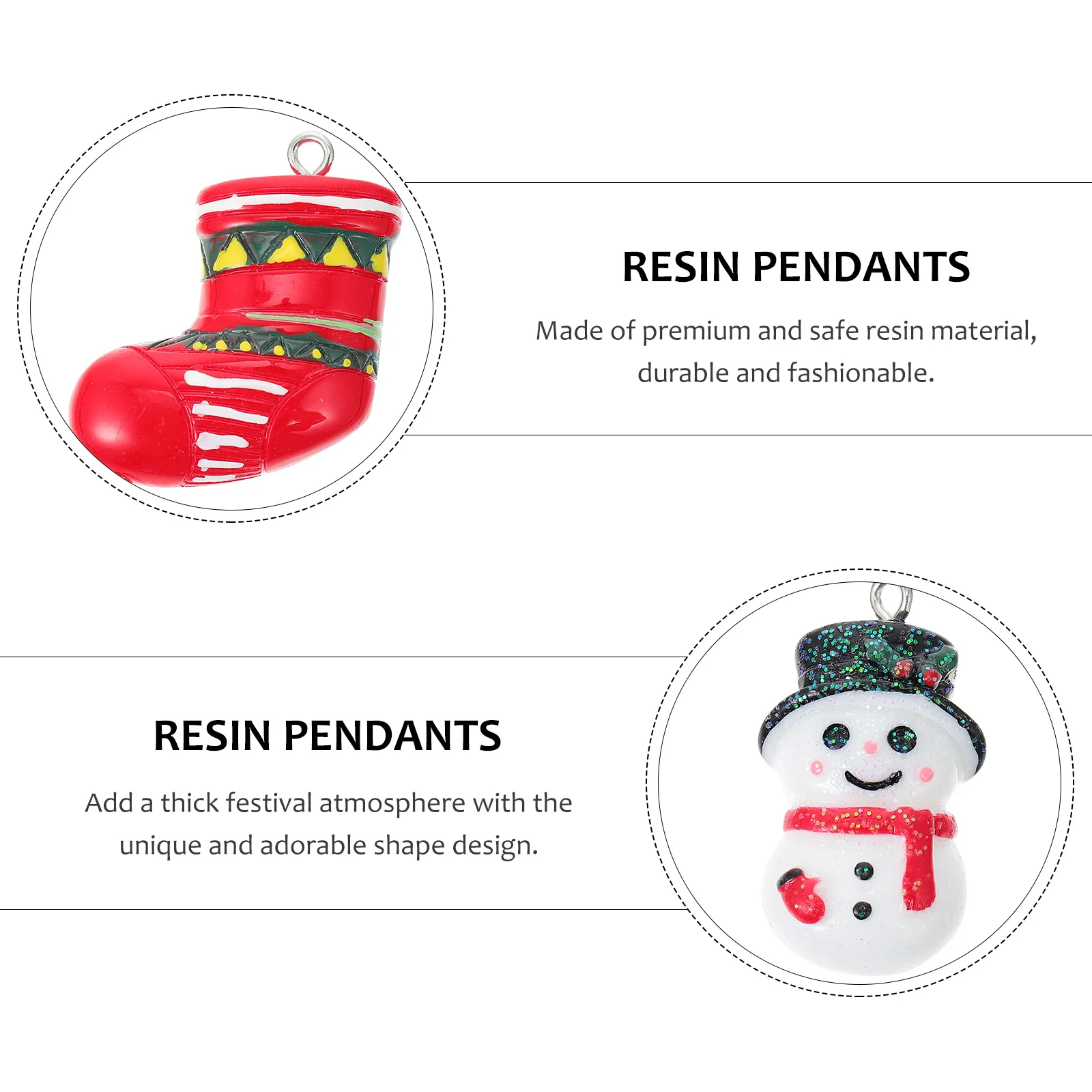 

24Pcs Christmas Snowman Pendant Resin Charms DIY Jewelry Making Accessories Keychain Hanging Decoration Christmas Style Pendant