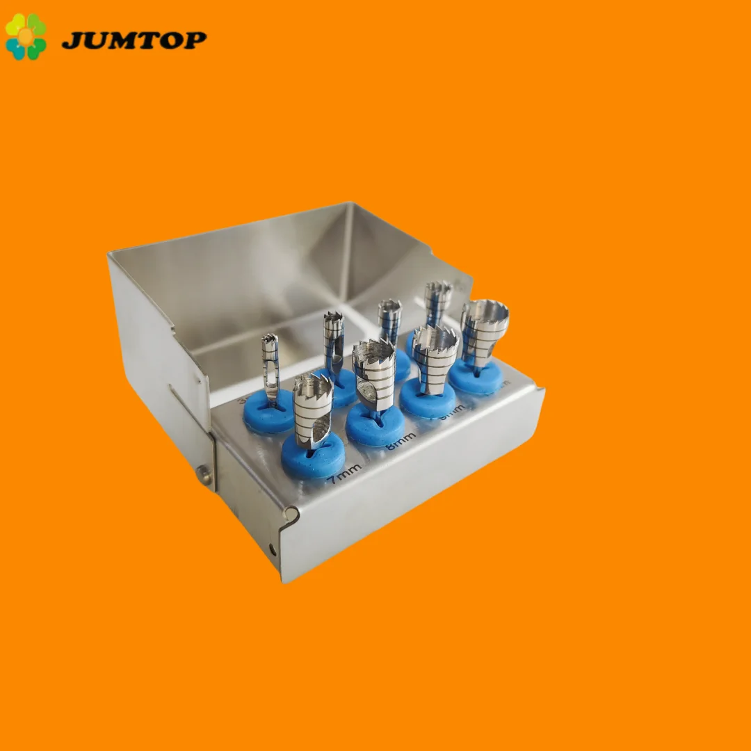 

Dental Implant Drill Set Trephine Burs Tissue Punches Surgical Steel Low Speed Bone Surgery Tools