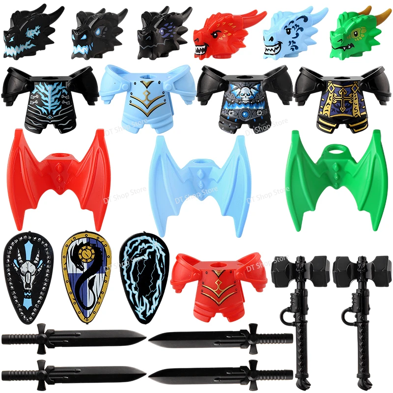 

QQ04-7 Dragon Knights Heavy armor Bricks Assemble Building Blocks Action Figures accessories bricks Model Toys Christmas Gifts