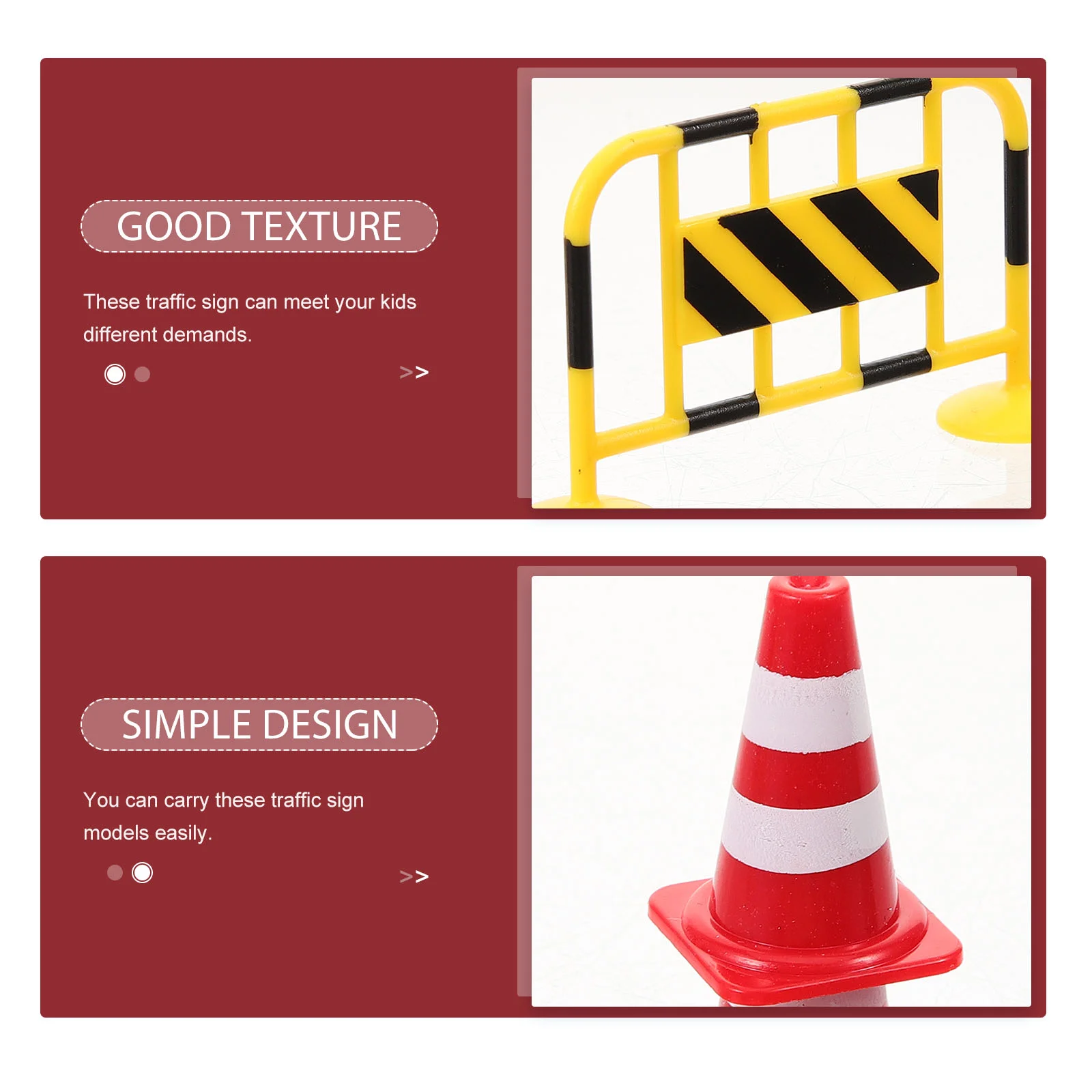 Parking Lot Road Sign Miniature Traffic Barrier Cones Signs Toy Puzzle Plastic Child