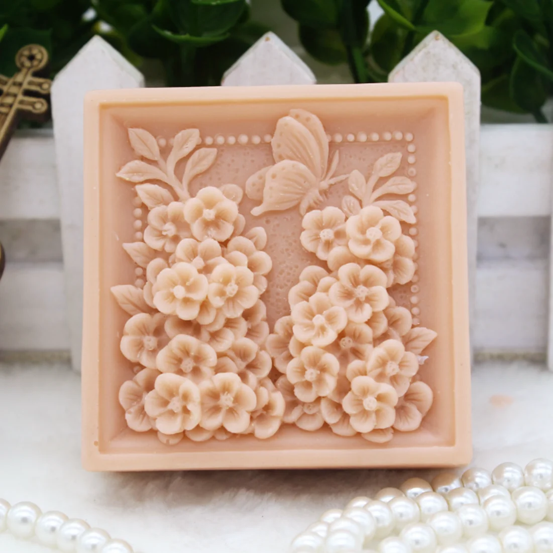 1pcs Two Tuftlet Flowers(zx153) Silicone Handmade Soap Mold Crafts DIY Mould