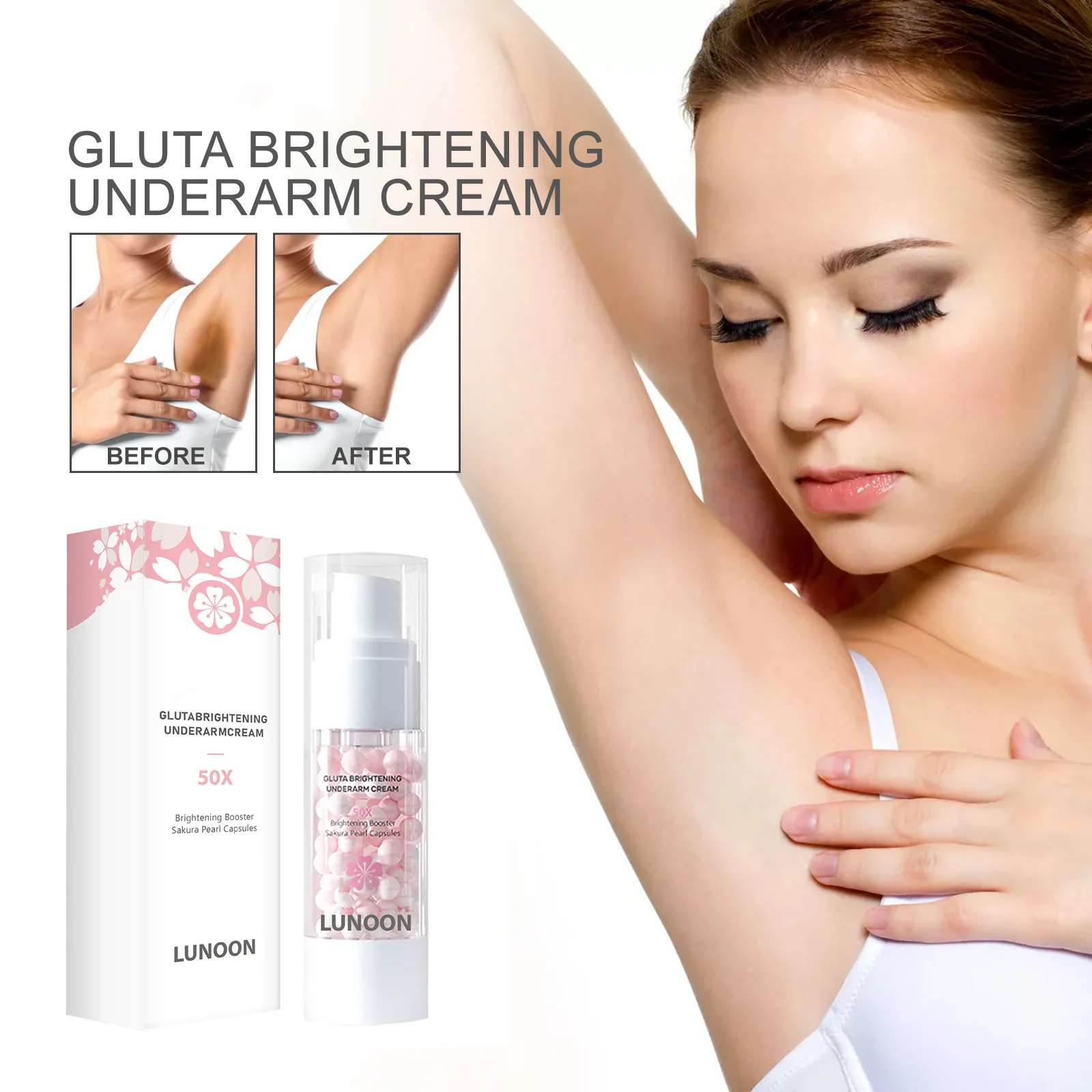 Skin Moisturizing Essence Sakura Brightening Pearl Capsule Underarm Frost Glutamine Brightening Moisturiser Skin care