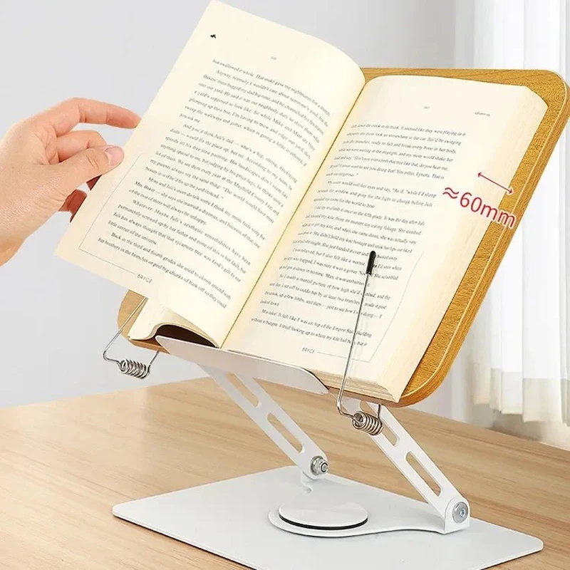 Adjustable Wooden Reading Stand for Students and Adults Rotating Desktop Book Holder for Music Lovers and Readers Practical