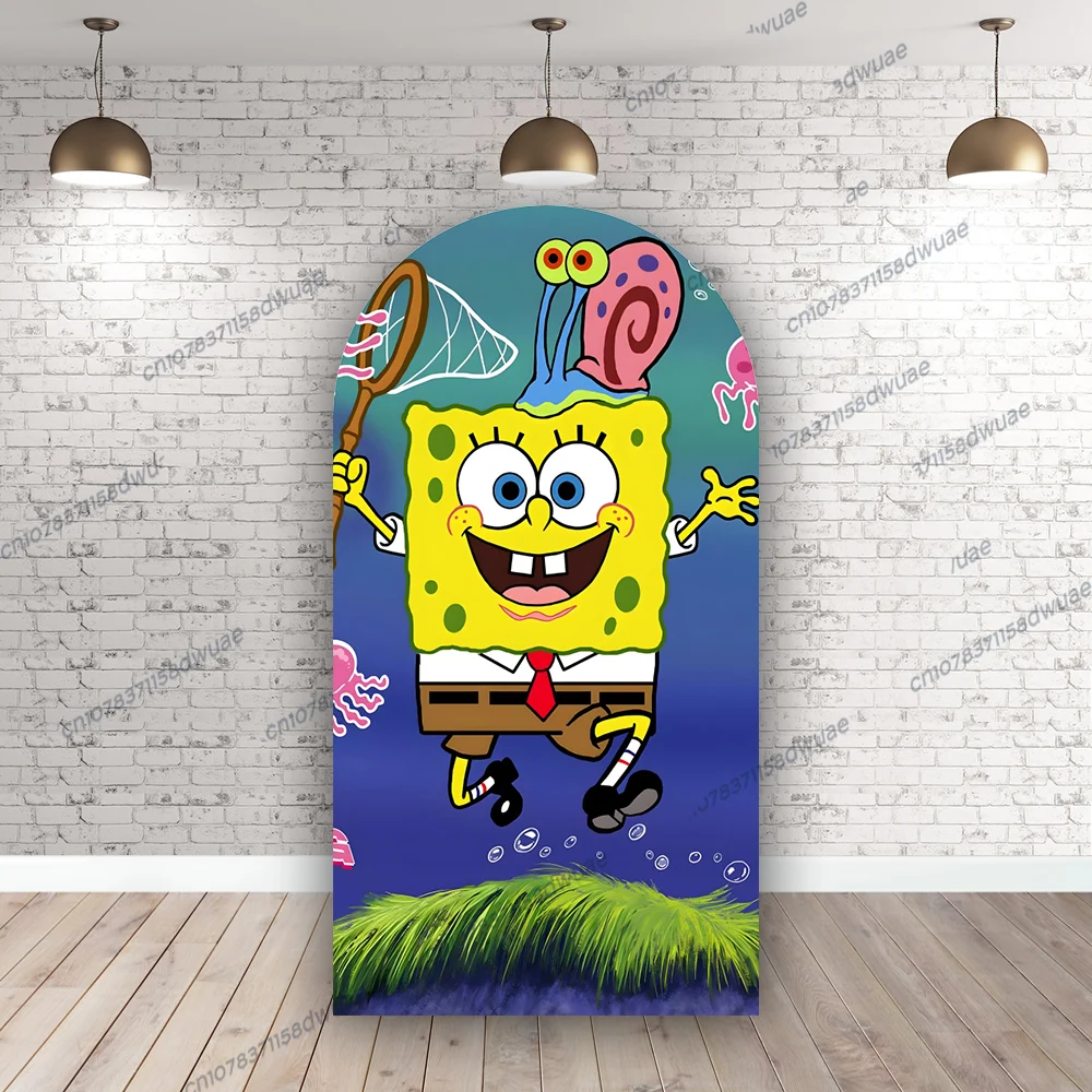 SpongeBob Birthday Party Photo Background Arch Photo Backdrop Baby Shower Photography Backdrop