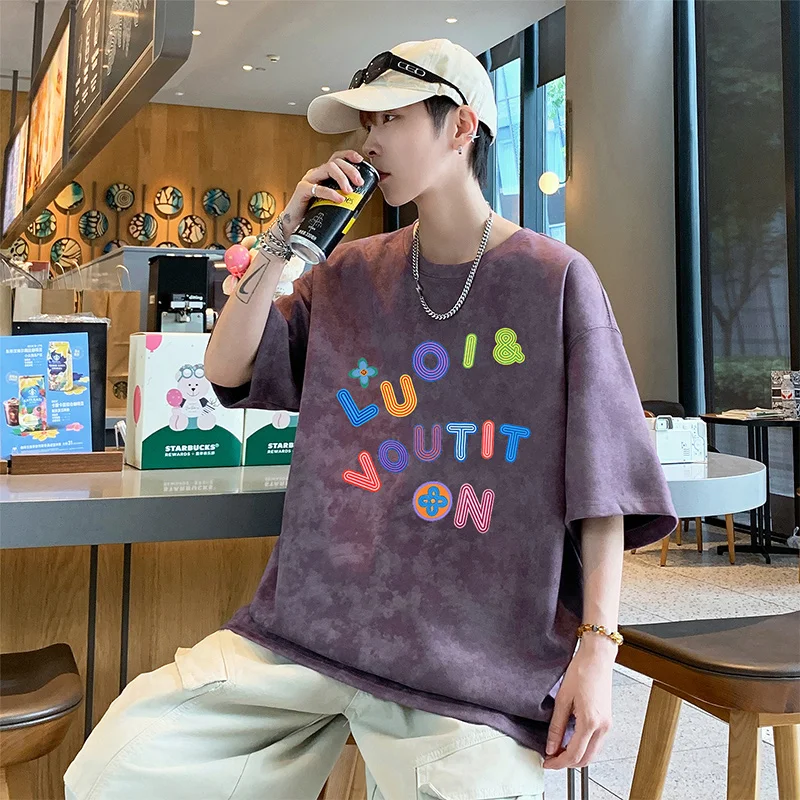 

Летняя дышащая футболка для активного отдыха, туризма и спорта, модная, с принтом тай-дай, свободного кроя, быстросохнущая