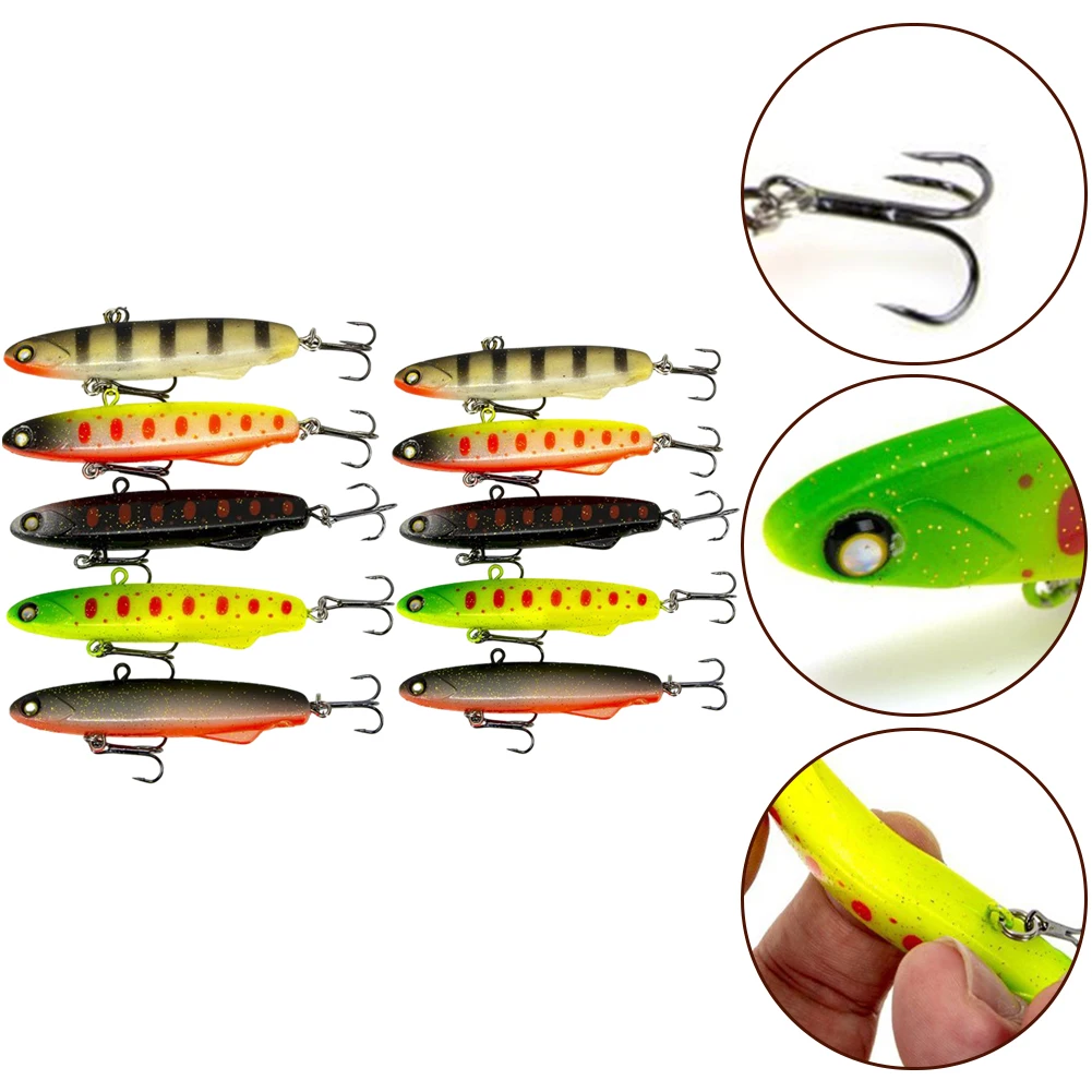 7/8cm Artificial Soft Fishing Lures Rattins Vibs Soft Lure Baits Fishing Shiriten Whopper Plopper For Saltwater Freshwater