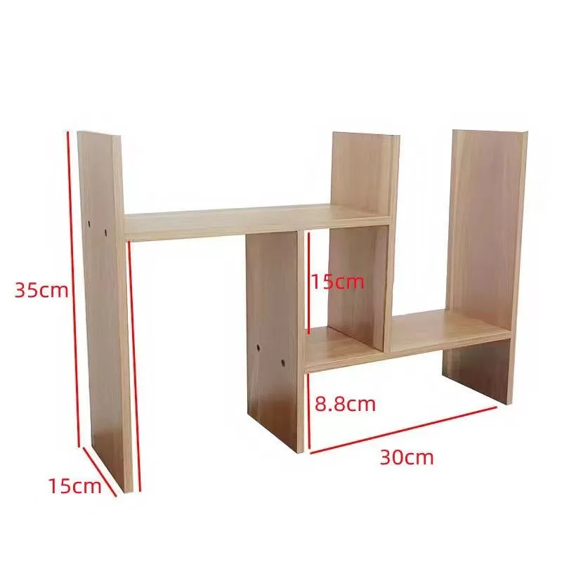 Creative and Minimalist Wooden Desktop Storage Rack, Student Desk Bookshelf, Expandable Multi-layer Storage Rack