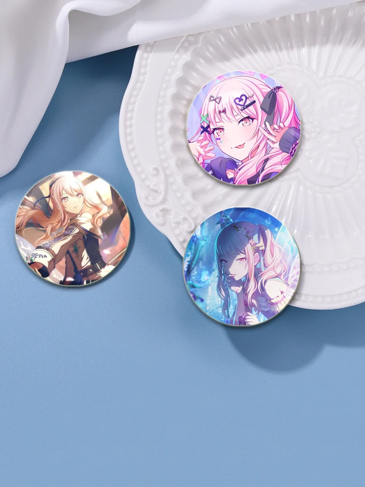 Anime Project SEKAI Pins Akiyama Mizuki Tinplate Badge DIY Custom Cartoon Girl Brooch Pin for Gifts Decorative Clothes Hats