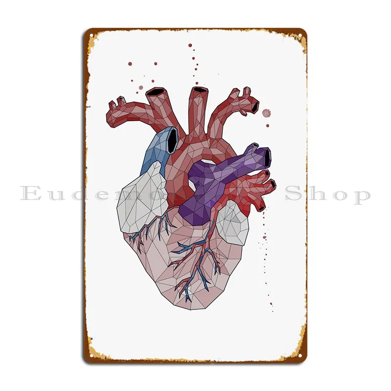 

Heart Metal Plaque Poster Decoration Plaques Cave Designs Classic Tin Sign Poster