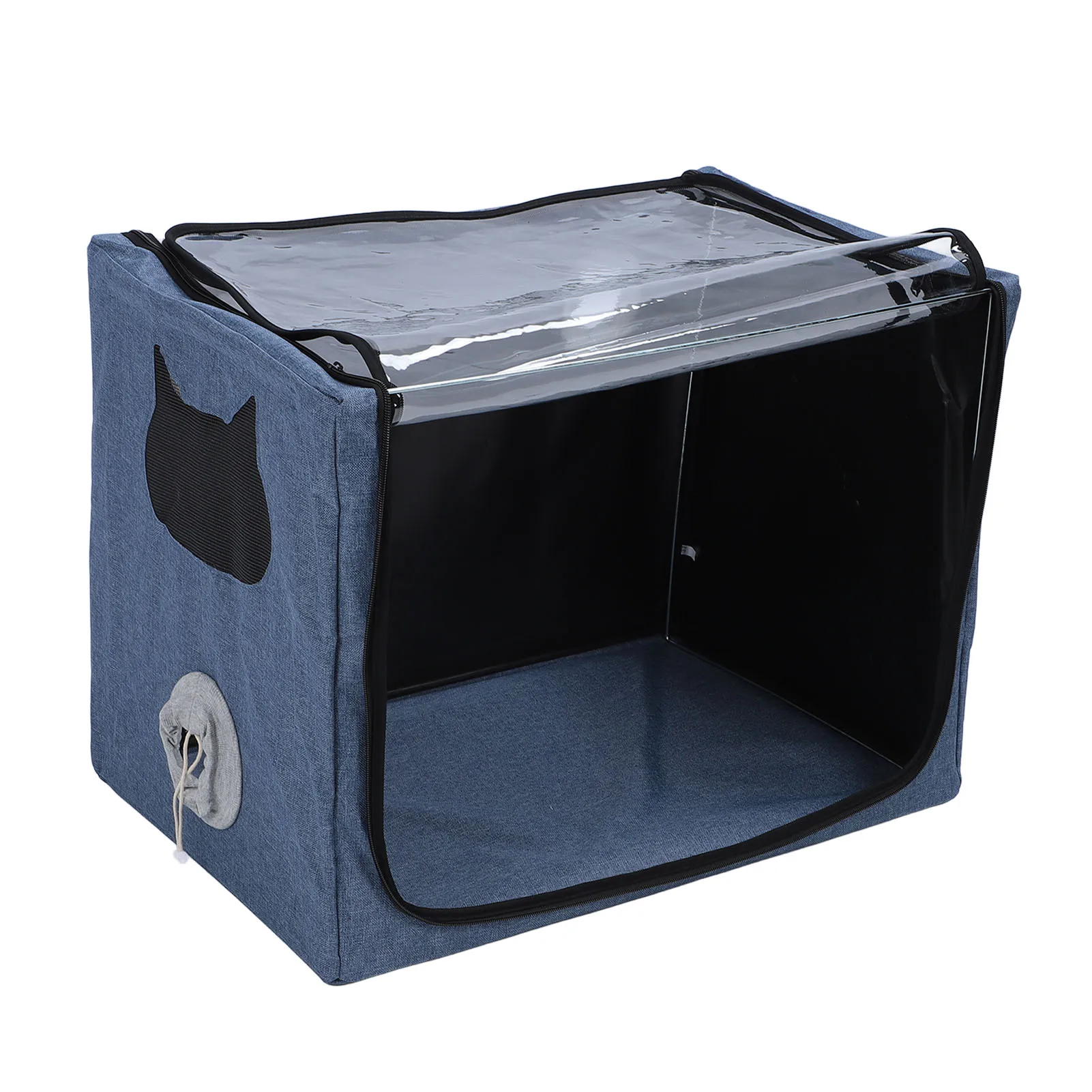 Pet Nebulization Box Pet Nebulizer  Foldable Spacious Dual Holes Cat Dog Oxygen Chamber Inhalation Box for Home Pet Hospital