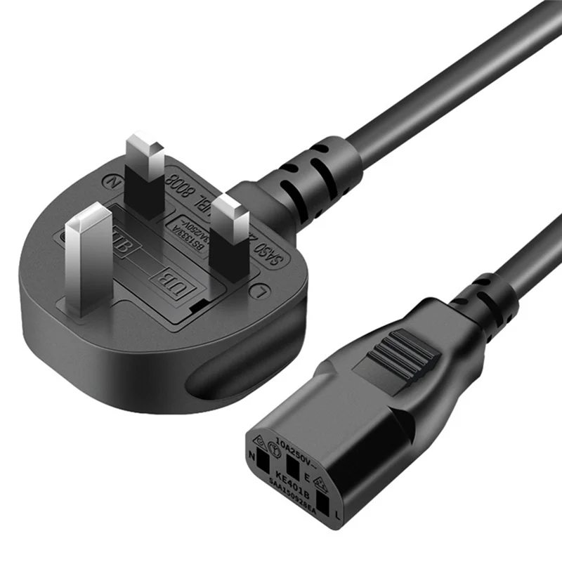 GROCE-UK Plug 3 Prong Connector Power Cable 3-Pin 3X 0.75Mm2 Electrical Copper Wire 1.5M Charging Line For Host Server B