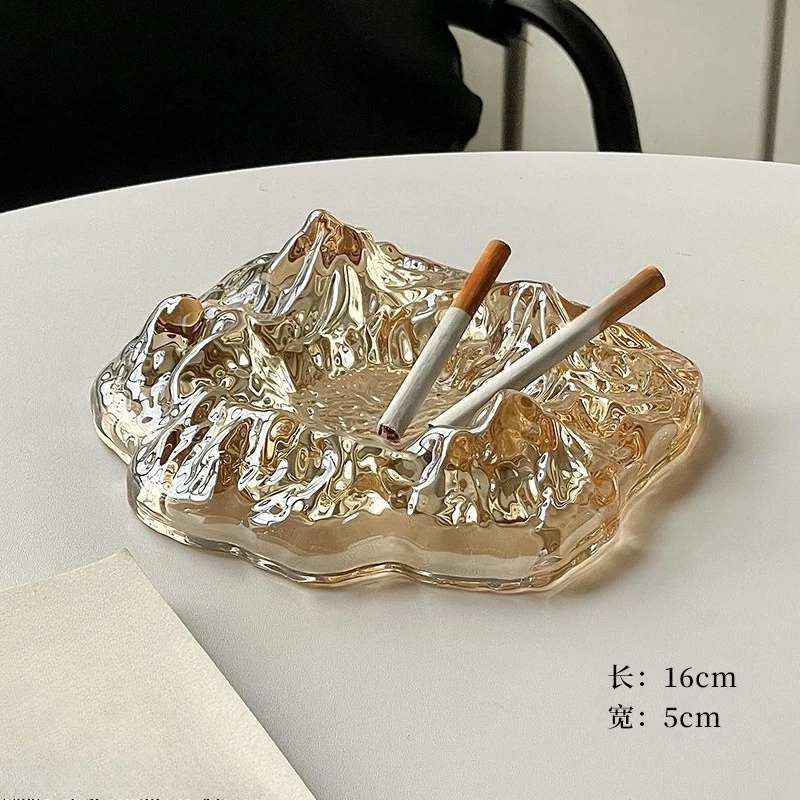 Nordic Style Iceberg Ashtray Household Light Luxury Fashion Matte Snow Mountain Ornament Living Room Decoration Cigar Tank