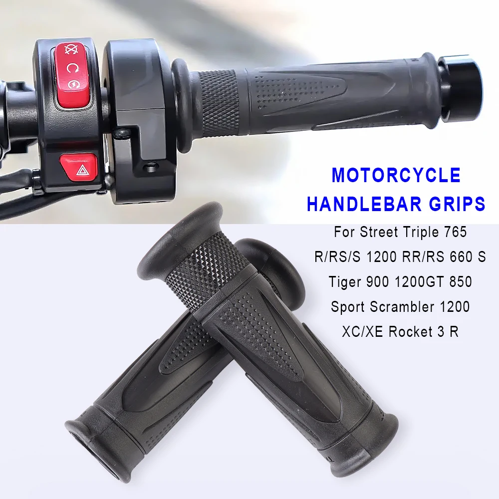 For Rocket 3 R Speed Triple 1200 RR/RS Daytona660 Trident 660 Tiger 900 25mm Motorcycle Handlebar Rubber Grips Cover Accessories