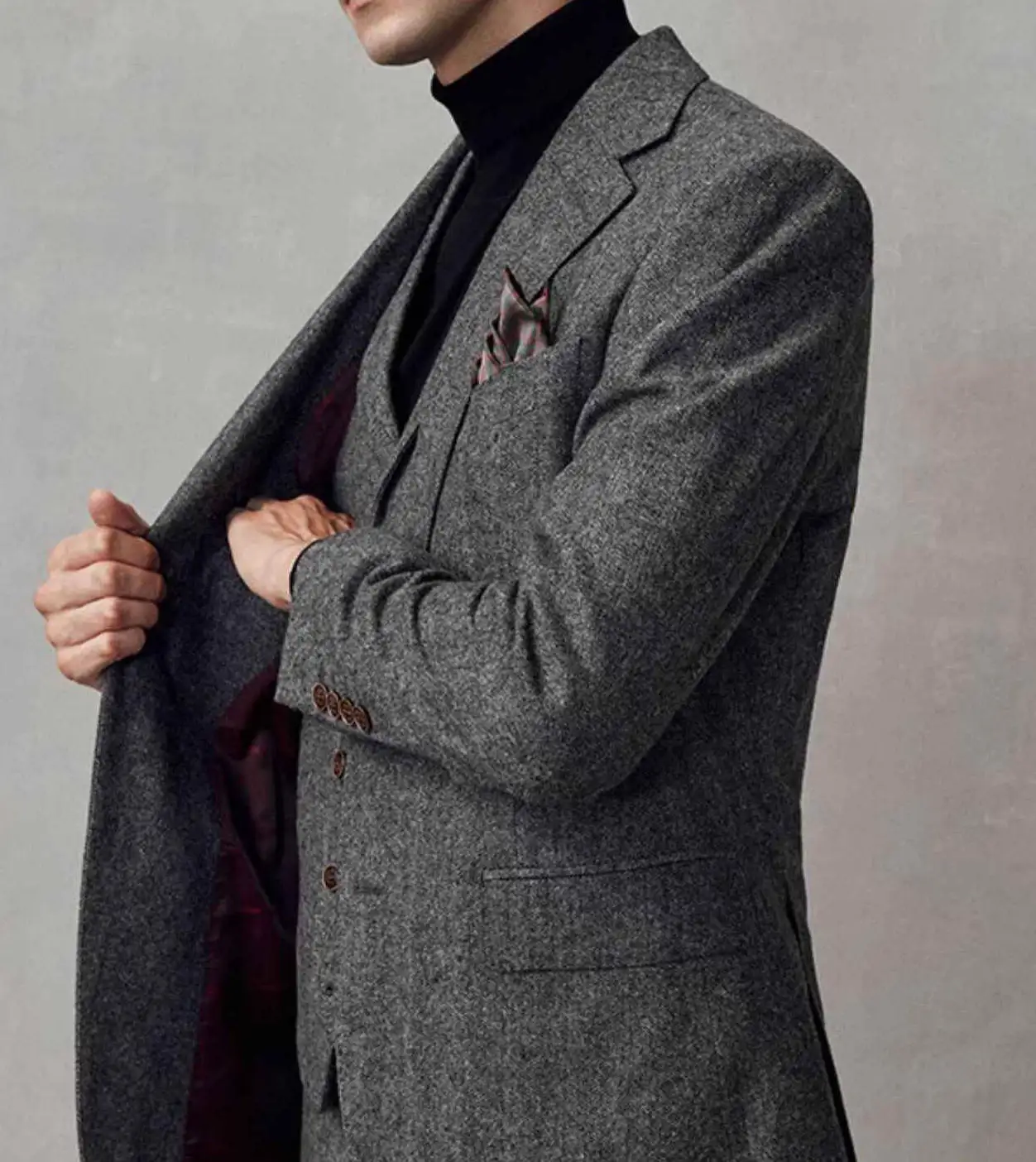 وسيم 3 قطع الدعاوى للرجال محززة التلبيب واحدة الصدر الأعمال البدلات الرسمية سليم صالح مخصص ملابس الحفلات الرسمية