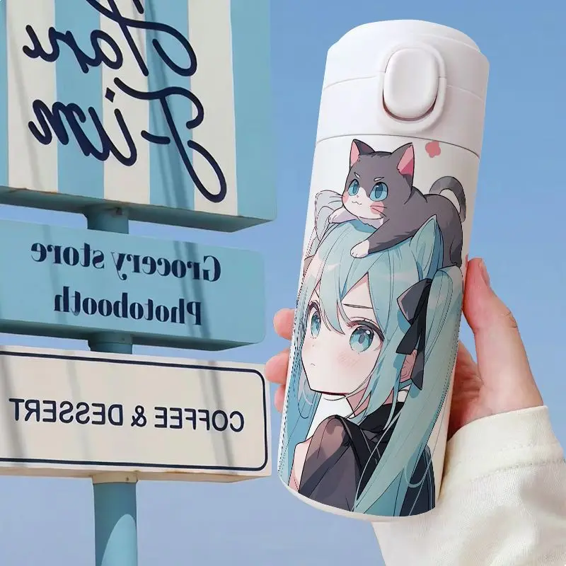 Hatsune Miku Series Anime Figures Student Vacuum Cup with Large Capacity Lightweight Carrying High Beauty Stainless Cup Gifts