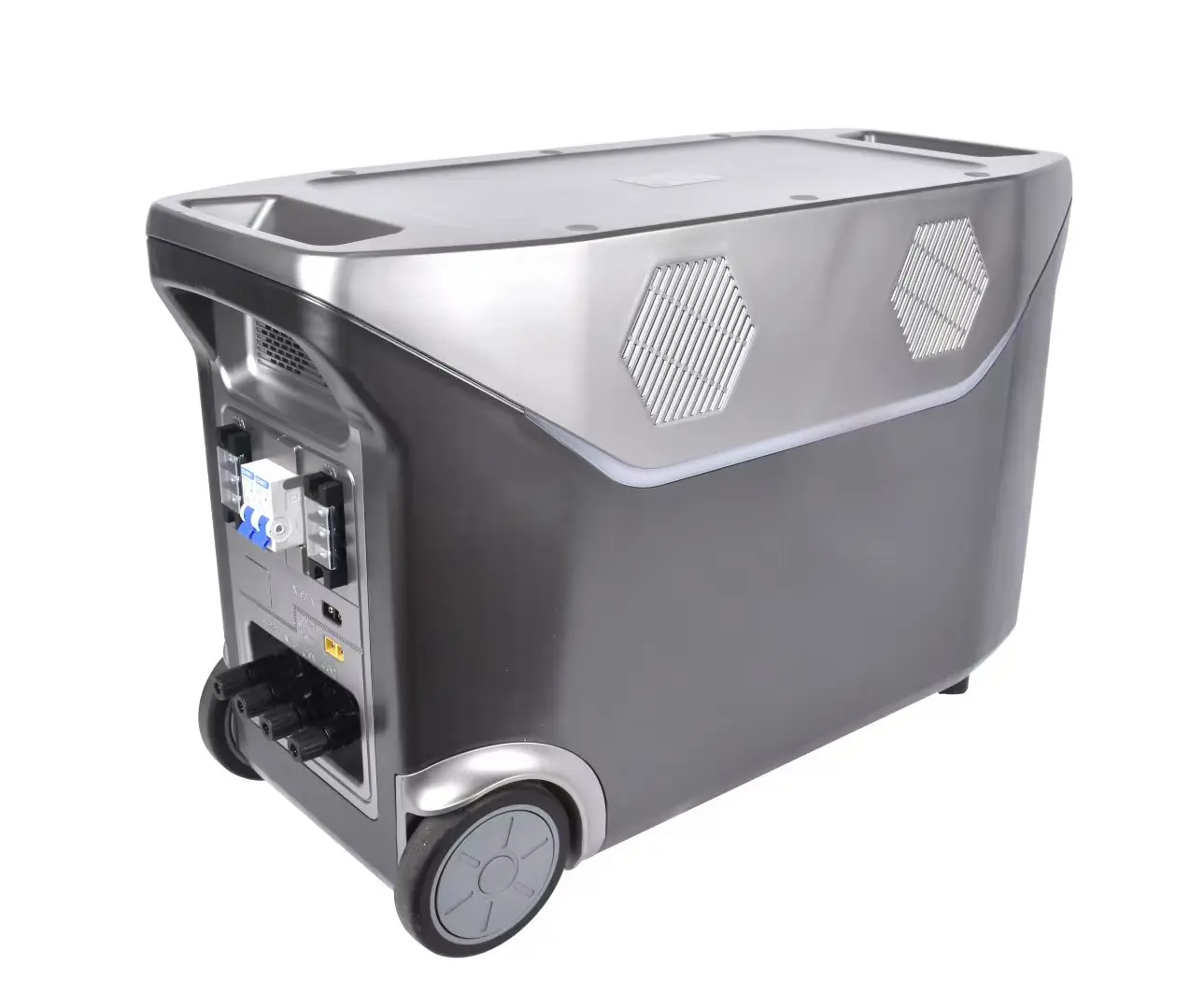 High Capacity 5000W Outdoor Power Station 5KW Wheeled Portable Solar Generator Customizable Mobile Energy Storage