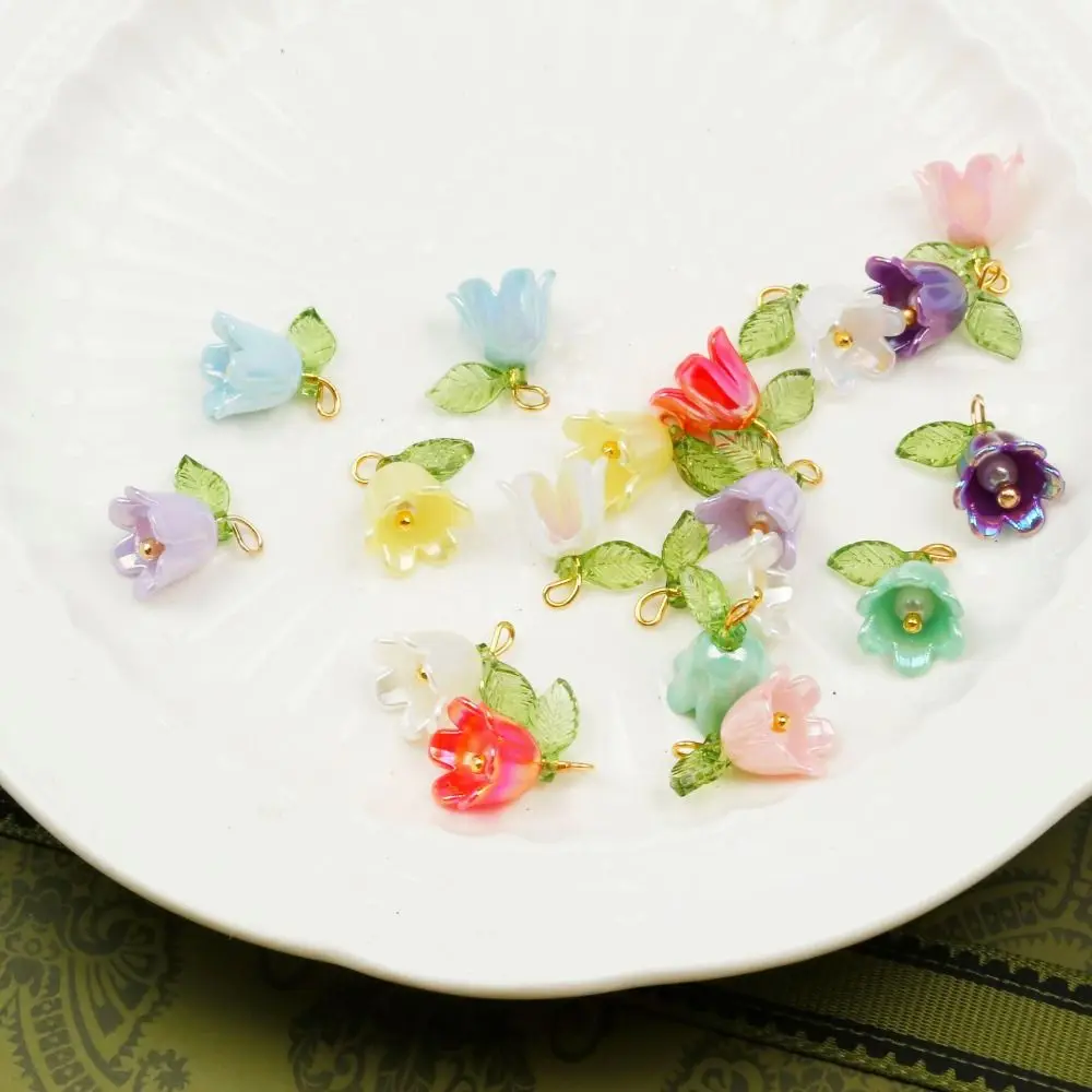 

Jewelry Making For DIY Bracelet Making Kit Hairpin Bell Orchid Beads Loose Beads Lampwork Beads Flora Leaves Beads