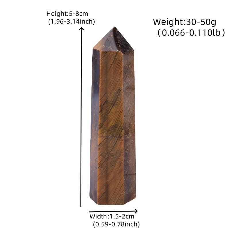 1Pc 50-80mm Natural Tiger Eye Polished Crystal Point Healing Obelisk Energy Quartz Wand Crystal Ornament For Home Decoration