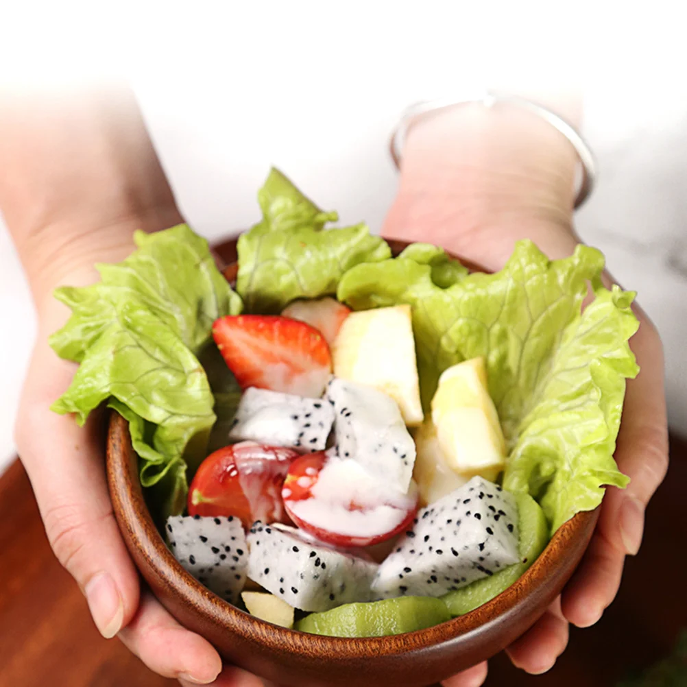 

Solid Wood Rice Bowl Natural Acacia Wooden Soup Salad Serving Bowl For Fruit Dessert Kitchen Storage Bowls