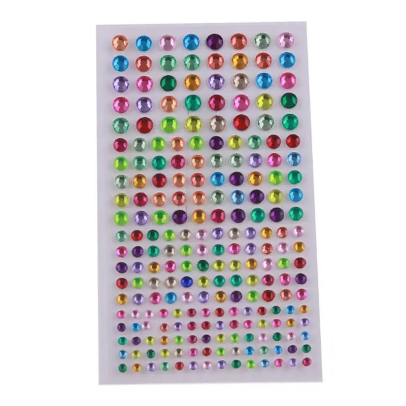 1Sheet 3D Puffy Sticker Eco-Friendly Educational Crystal Earring Sticker Self-Adhesive Kids Room Luggage Decoration