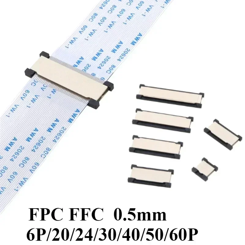 5-50Pcs/lot FPC FFC Flexible Flat Cable Extension Board 0.5 mm Pitch 6 20 24 30 40 50 60 Pin 6P 24P 30P 40P 50P 60P Connector