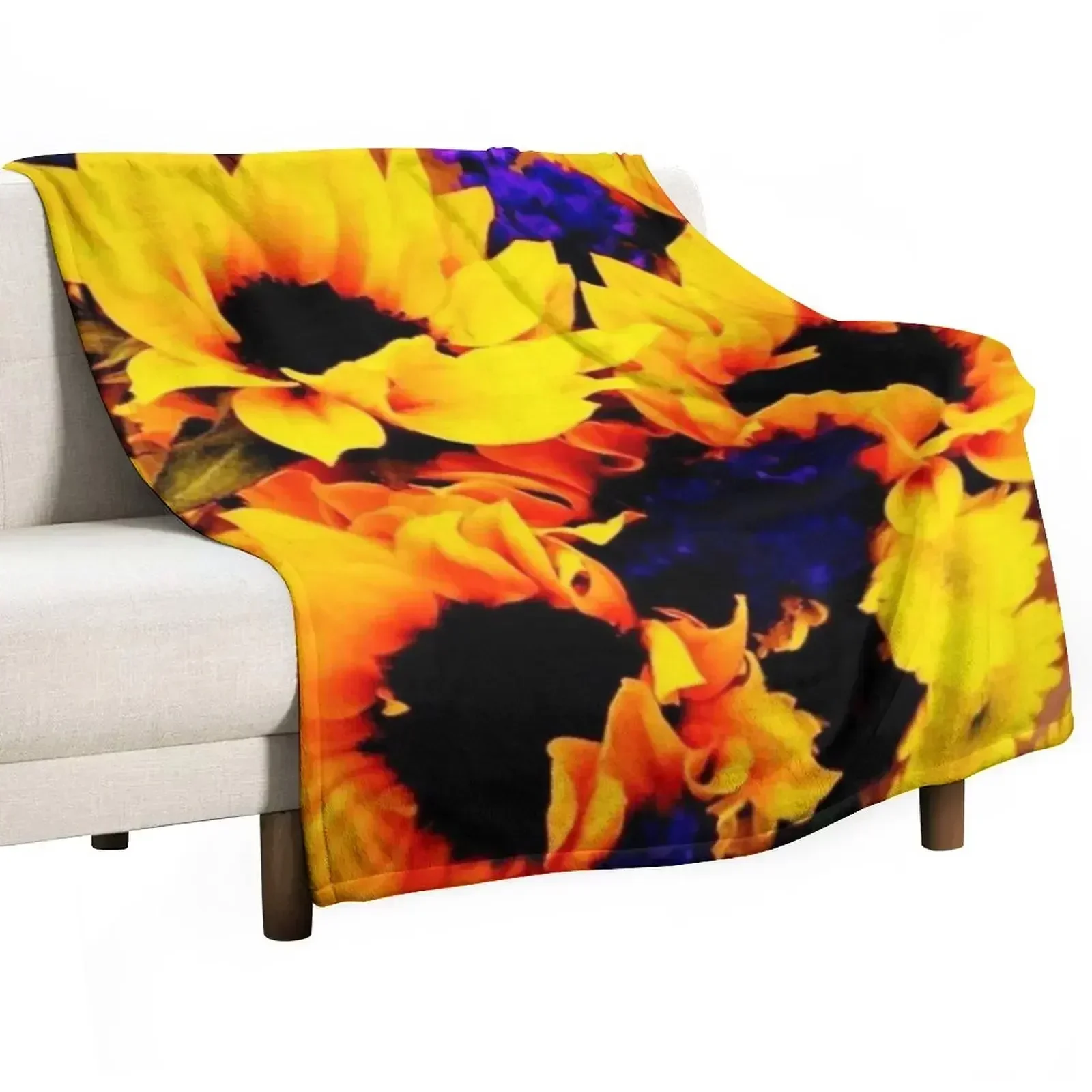 

Sunflowers Throw Blanket Soft Hairy Extra Large Throw Decorative Sofas Blankets