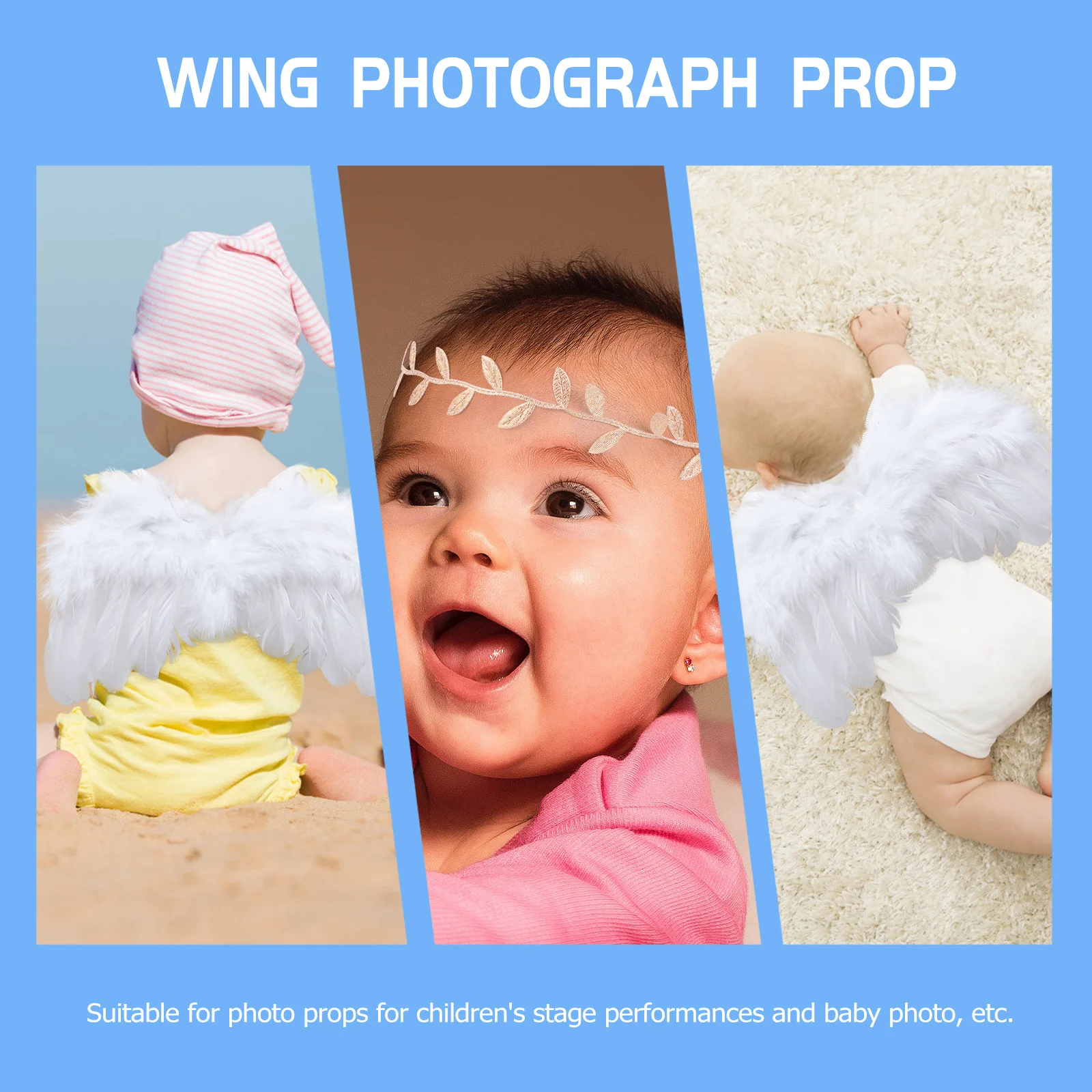 

1Set Angel Wings Leaf Headband Photo Props Newborn Baby Shower Decorative Baby Photo Gift Wing Props Angel Wings Decor