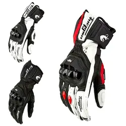 Guantes de cuero genuino de alta calidad para hombre, protección transpirable para Motocross, resistentes al desgaste