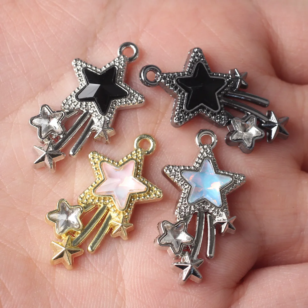 10Pcs Cute Shooting Star Shape Pendant Handmade DIY Bracelet Jewelry Necklace Chain For Women Birthday Party Gift Accessories