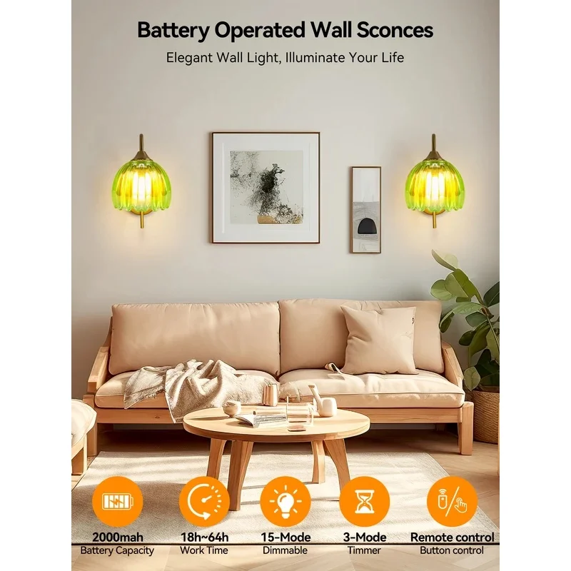 Vintage Gold Gooseneck Wall Sconce Ribbed Green Flower Glass Wall Lamp LED Bulb Bedroom Bedside Indoor Wall Light